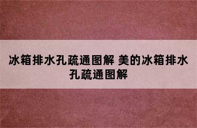 冰箱排水孔疏通图解 美的冰箱排水孔疏通图解